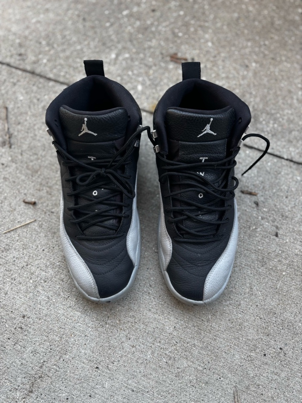 Jordan Men’s Black and Silver High-Top Sneakers